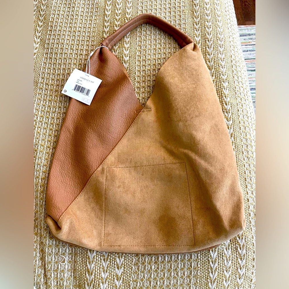 Brand-new vegan suede leather tote bag